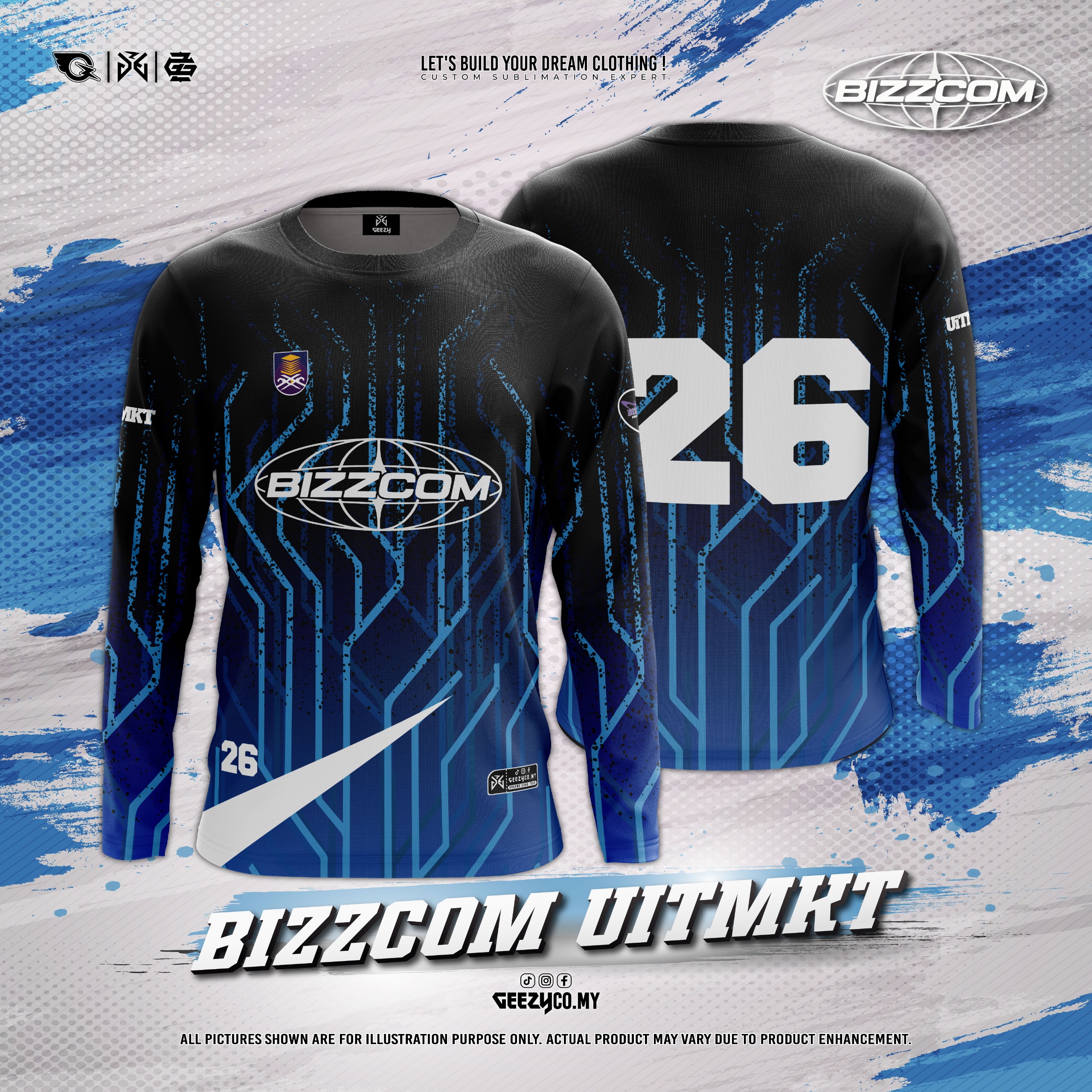 Digital Blue Long Sleeve Jersey